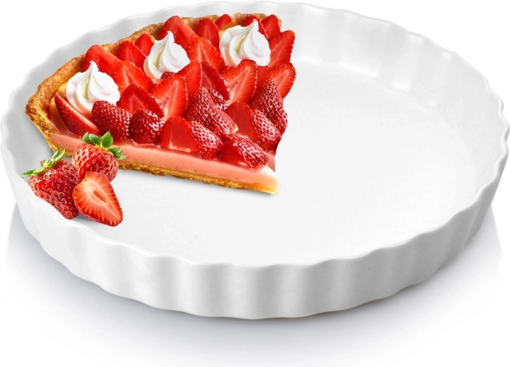 Ceramic tart pan 24.5 cm white
