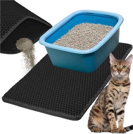 Cleverly traps litter from paws