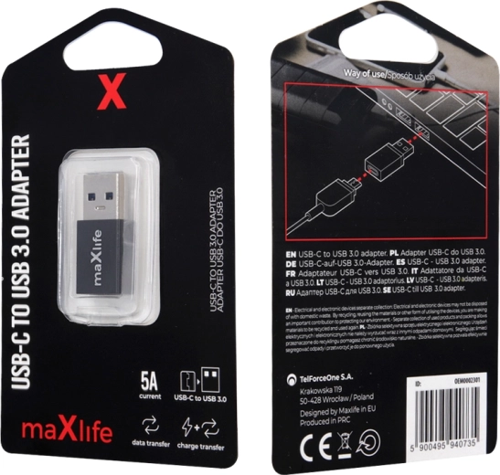 Maxlife USB‑C to USB 3.0 adapter