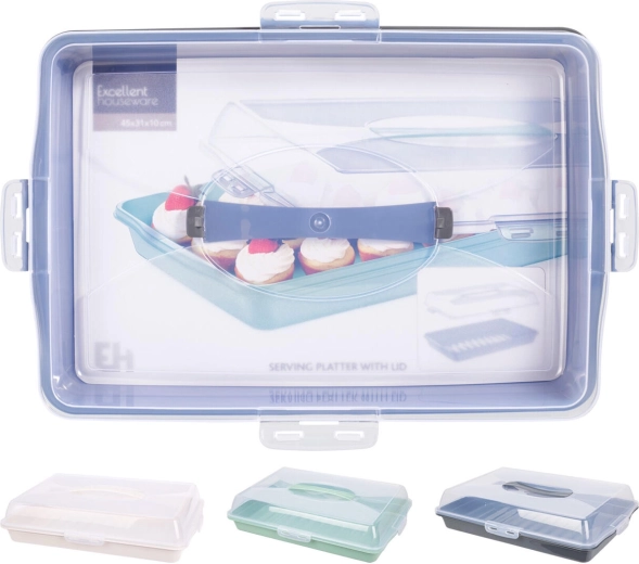 Tray with Lid 43 × 31 × 9 cm, assorted colors