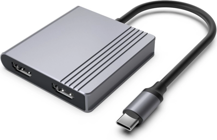 USB‑C адаптер 3 в 1 с HDMI, USB и Power Delivery, космически сив