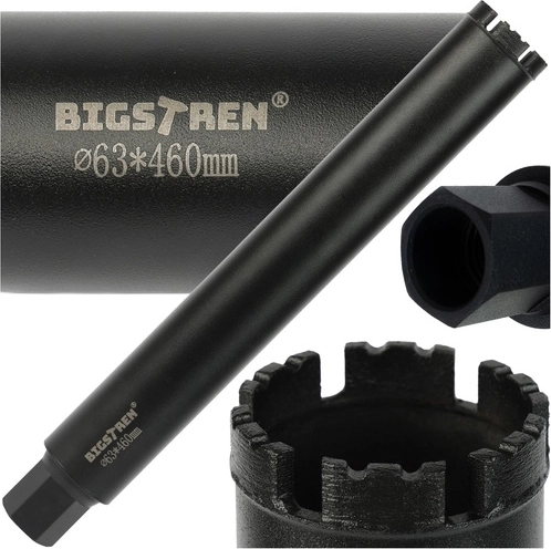 Диамантена коронкова боркорона Bigstren 63 × 450 мм 1 1/4 UNC за бетон и камък