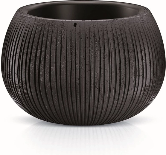 Concrete-look planter bowl with insert 14.4 cm – black