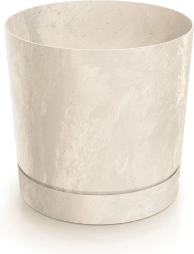 Planter with concrete effect, cream, 19.9 cm