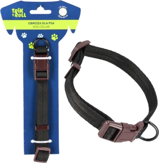 Black adjustable dog collar with click buckle