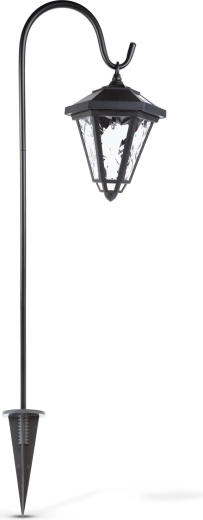 Solar LED Lantern on a Stake, 80 cm, Black with Cool White Light