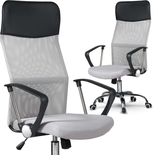 Sofotel Sydney office chair in light gray micro-mesh fabric