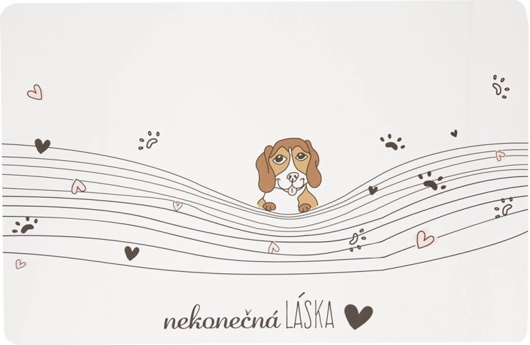 Plastic placemat “Endless Love” with dog motif 43 × 28 cm