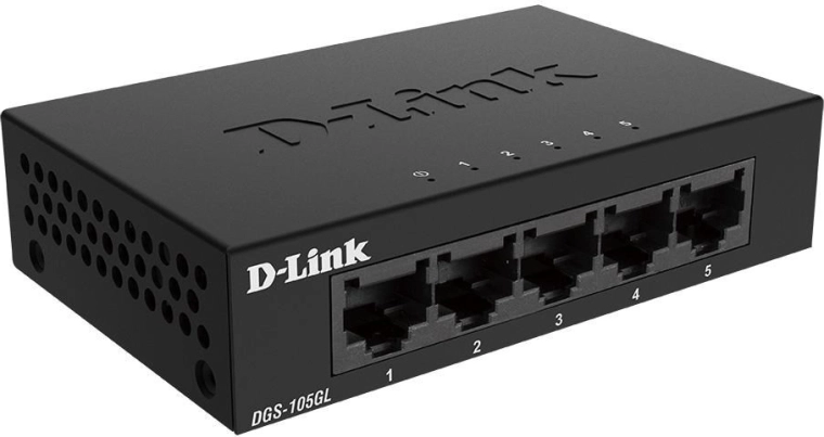 Неуправляем 5-портов гигабитов суич D‑Link