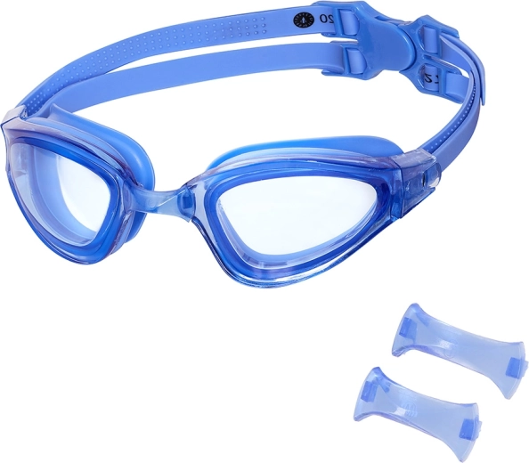 NILS Aqua blue swimming goggles with anti-fog and UV protection