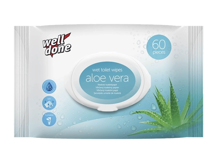 Well Done влажен тоалетен папир Aloe Vera 60 бр.