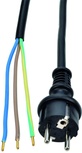 Solight flexo шнур гумен 3× 1 mm² черен 2,5 m