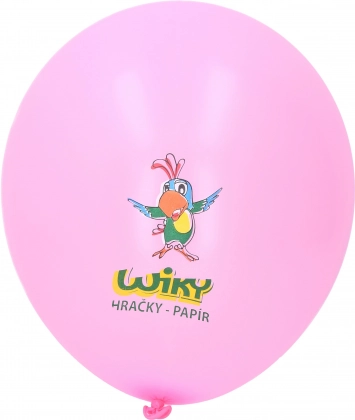 Розови надуваеми балони с печат Wiky – 100 бр.