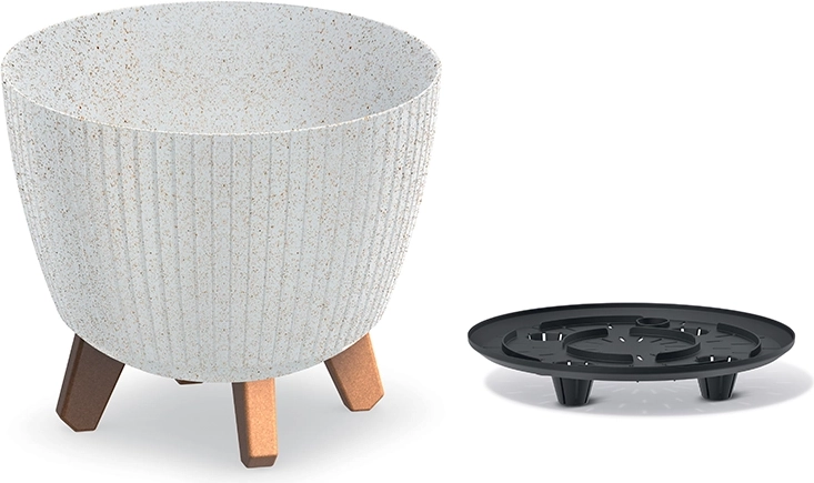 Lamia Eco Wood Planter 23.2 cm White