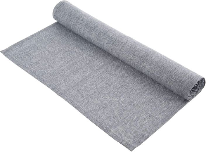 Light gray polyester table runner 140 × 40 cm