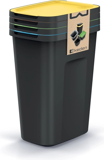 Compacta Q Flap Plus waste bin set for sorting 4×35 L