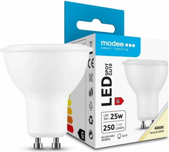 Modee LED GU10 3 W spotlight bulb, neutral white