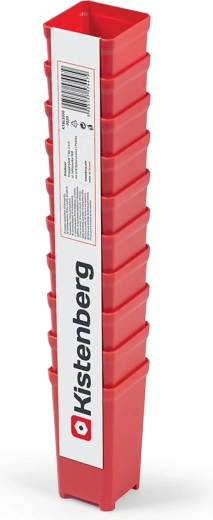 Set of 10 plastic tool boxes TAGER BOX, red, 5 × 5 × 9.7 cm