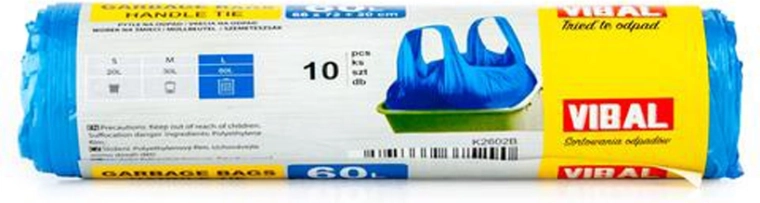 Чували за отпадък с дръжки 60 л, 10 бр., сини