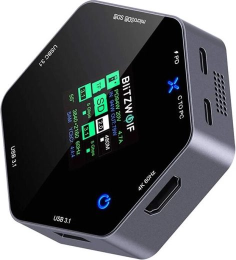 Blitzwolf 8v1 Докинг станция BW-TH16 USB 100W с LCD дисплей