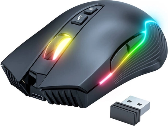 Onikuma Wireless Gaming Mouse with RGB Backlighting, Black