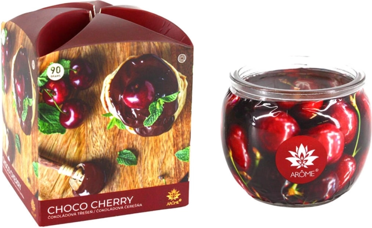 Scented candle in glass chocolate and cherry 90 g