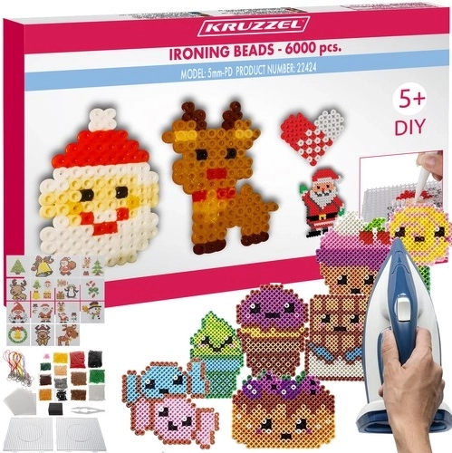 Kruzzel iron-on beads 6000 pcs with accessories