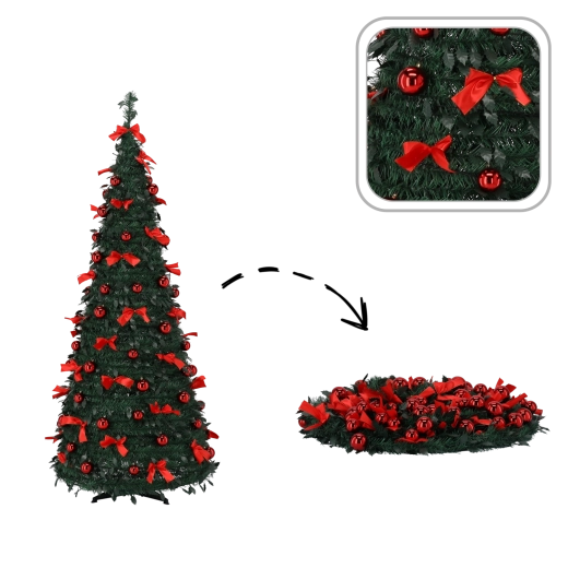 Foldable artificial Christmas tree Nina 150 cm with 100 LED lights - 1 piece
