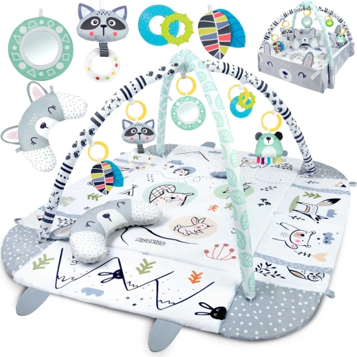 Интерактивна образователна постелка за игра 3в1 RICOKIDS Зайче 110 × 100 см