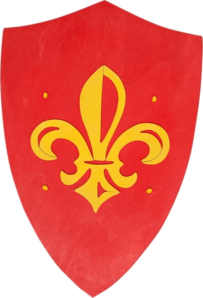 Детски дървен щит FAUNA ANJOU – червен, 36 × 25 см