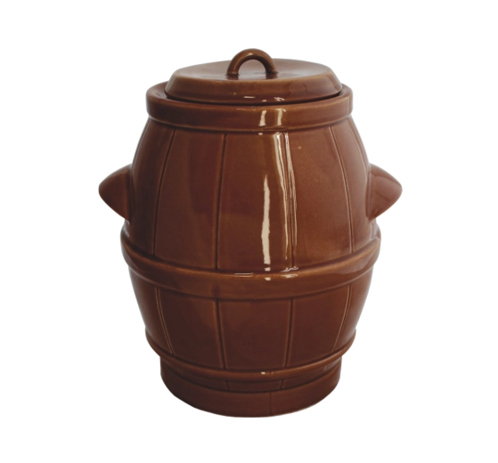 Ceramic fermentation crock 5 L brown with water seal
