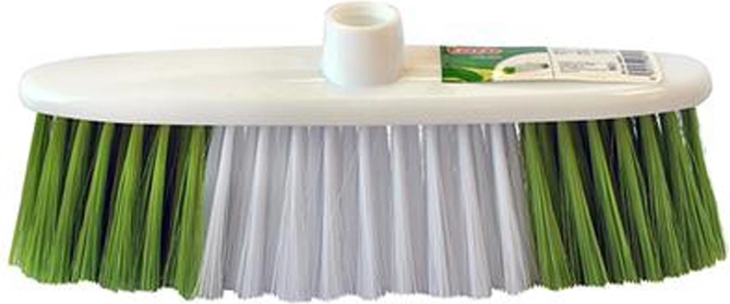 Replacement broom head without handle, white/green