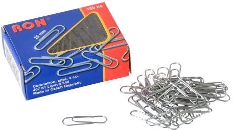Galvanized paper clips 25 mm, 100 pcs