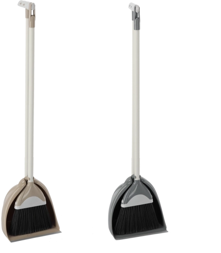 Broom with Long Handle and Dustpan with Stand