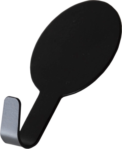 Self-adhesive oval hooks – black (4 pcs)