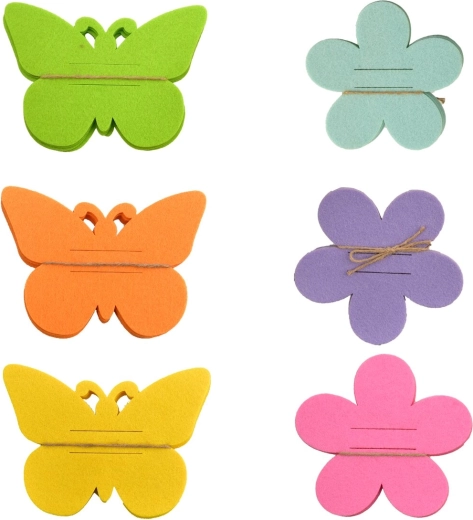 Felt cutlery pocket with flower or butterfly motif (assorted mix)