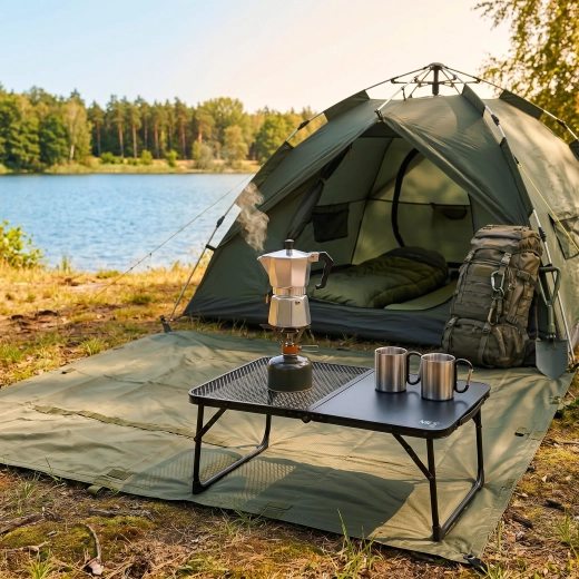 A stable base for cooking and dining outdoors