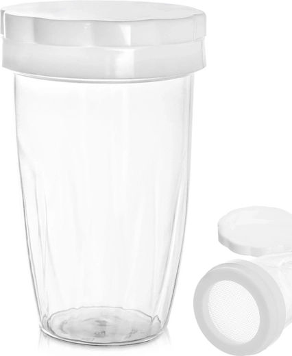 Jar with fine sieve for sugar and spices 250 ml