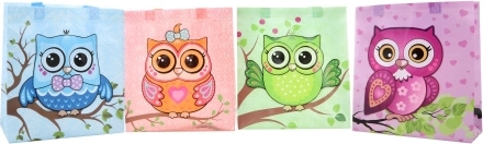 Gift bag with owl motif 26.5 × 29 cm