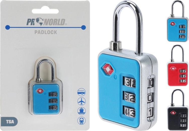 Travel TSA Padlock, color mix