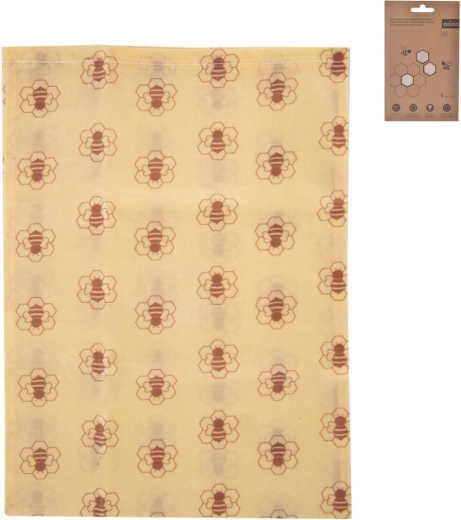 Waxed eco food bag made of cotton and beeswax 30 × 21 cm