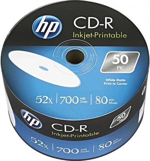 HP CD‑R 700 MB 52× printable, шпиндел 50 бр.