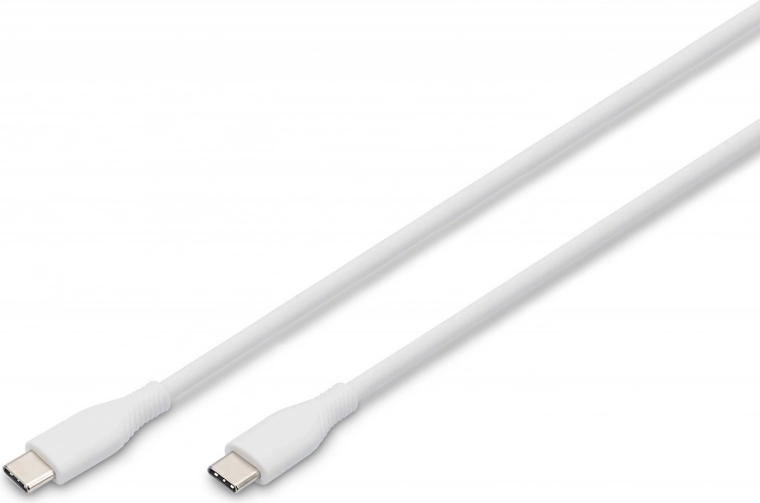 Silicone USB-C to USB-C Cable, USB 2.0 60W, 1m White