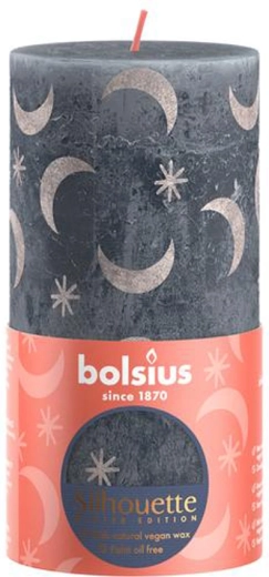 Rustic Candle 130 × 68 mm Slate Blue