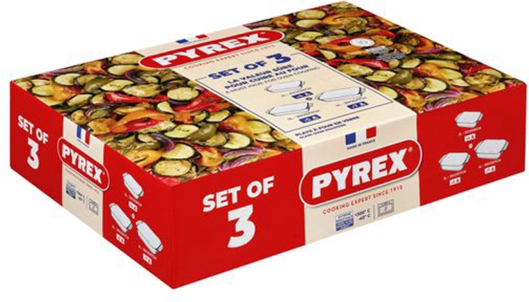 Set of PYREX Glass Roasters 2 L, 3 L and 4 L