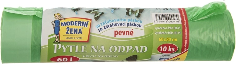 Drawstring Trash Bags 60 L, 10 pcs, mixed