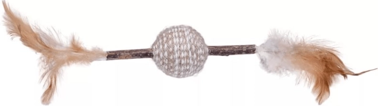 Quapas! Cat Toy – Wand with Feathers and Sisal Ball