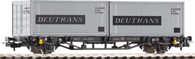 Платформен вагон Piko Lgs579 с 2× 20' контейнера DEUTRANS DR, епоха IV