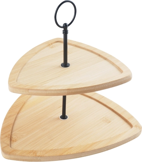 Bamboo tiered serving stand 25 × 23.5 cm