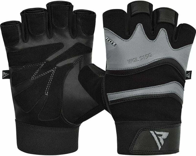 RDX leather fitness gloves grey XXL